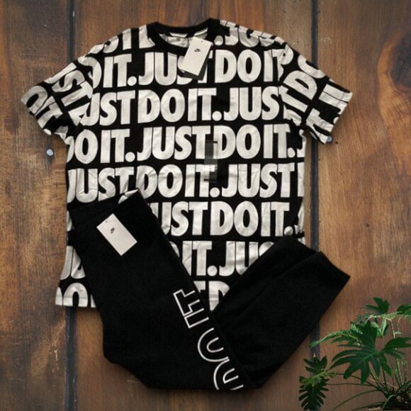 2 pc XL Nike JUST DO IT swoosh matching set t-shirt legging bundle womens outfit - Picture 5 of 10